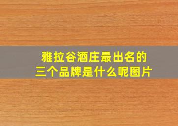 雅拉谷酒庄最出名的三个品牌是什么呢图片