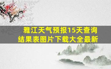 雅江天气预报15天查询结果表图片下载大全最新