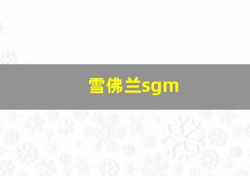 雪佛兰sgm