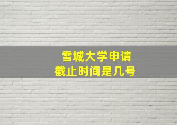 雪城大学申请截止时间是几号