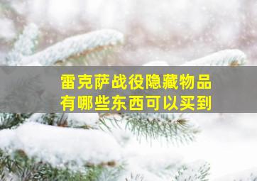 雷克萨战役隐藏物品有哪些东西可以买到