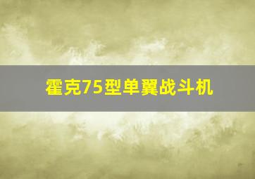 霍克75型单翼战斗机