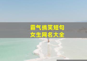 霸气搞笑短句女生网名大全