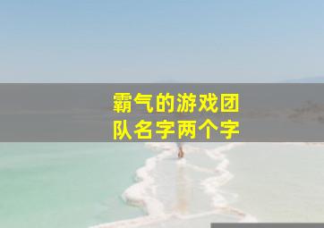 霸气的游戏团队名字两个字