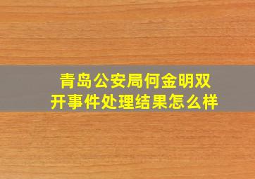 青岛公安局何金明双开事件处理结果怎么样