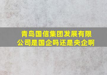 青岛国信集团发展有限公司是国企吗还是央企啊