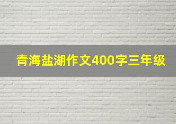 青海盐湖作文400字三年级