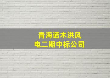 青海诺木洪风电二期中标公司