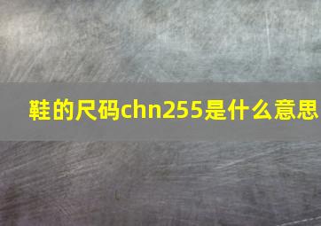 鞋的尺码chn255是什么意思