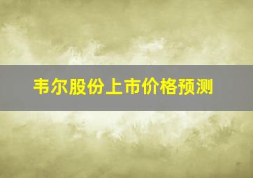 韦尔股份上市价格预测