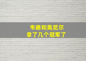 韦德和奥尼尔拿了几个冠军了