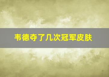 韦德夺了几次冠军皮肤