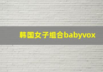 韩国女子组合babyvox