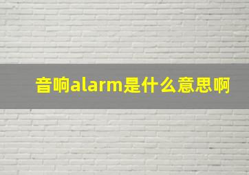 音响alarm是什么意思啊