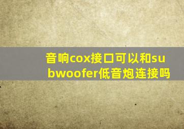 音响cox接口可以和subwoofer低音炮连接吗