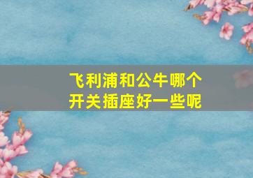 飞利浦和公牛哪个开关插座好一些呢