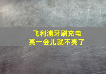 飞利浦牙刷充电亮一会儿就不亮了