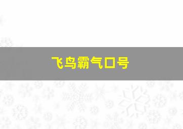 飞鸟霸气口号