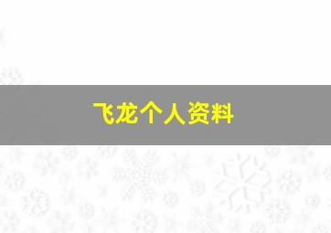 飞龙个人资料