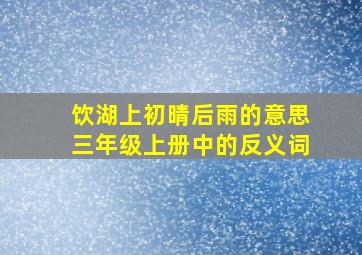 饮湖上初晴后雨的意思三年级上册中的反义词