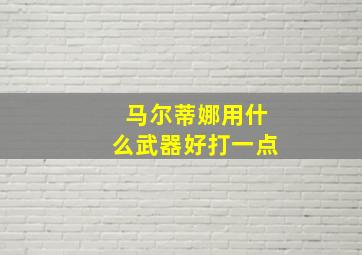 马尔蒂娜用什么武器好打一点