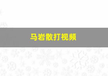 马岩散打视频