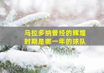 马拉多纳曾经的辉煌时期是哪一年的球队