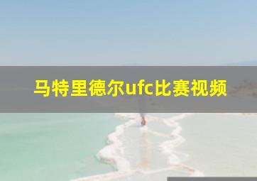 马特里德尔ufc比赛视频