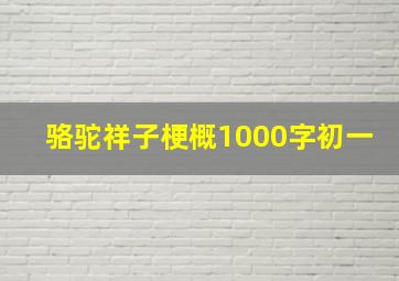 骆驼祥子梗概1000字初一