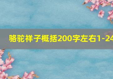 骆驼祥子概括200字左右1-24