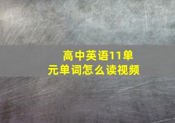 高中英语11单元单词怎么读视频