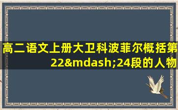 高二语文上册大卫科波菲尔概括第22—24段的人物形象