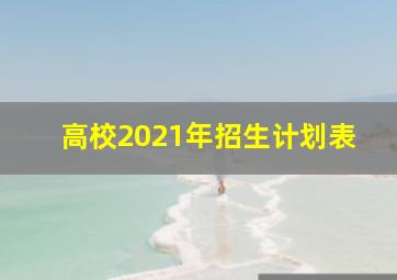 高校2021年招生计划表