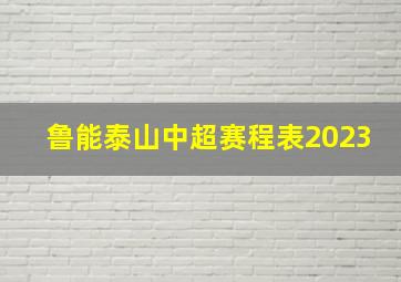 鲁能泰山中超赛程表2023