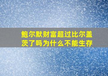 鲍尔默财富超过比尔盖茨了吗为什么不能生存