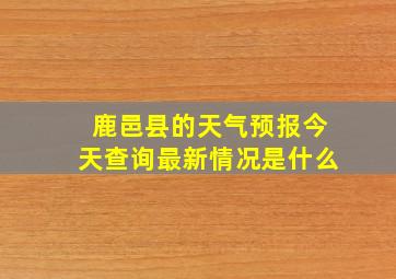 鹿邑县的天气预报今天查询最新情况是什么