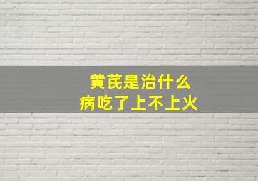 黄芪是治什么病吃了上不上火