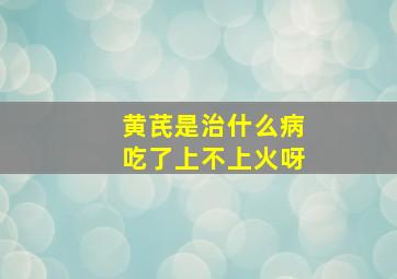 黄芪是治什么病吃了上不上火呀