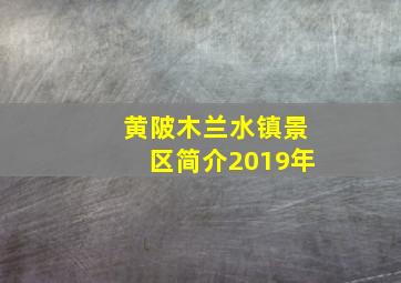 黄陂木兰水镇景区简介2019年