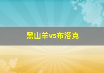 黑山羊vs布洛克